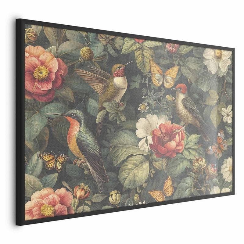Poster - Flowers, Birds, and Butterflies - vintage-style illustration in Poster e stampe Collezione Casa - Trebisacce, commercioVirtuoso.it