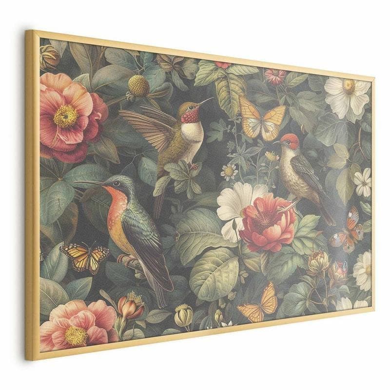 Poster - Flowers, Birds, and Butterflies - vintage-style illustration in Poster e stampe Collezione Casa - Trebisacce, commercioVirtuoso.it