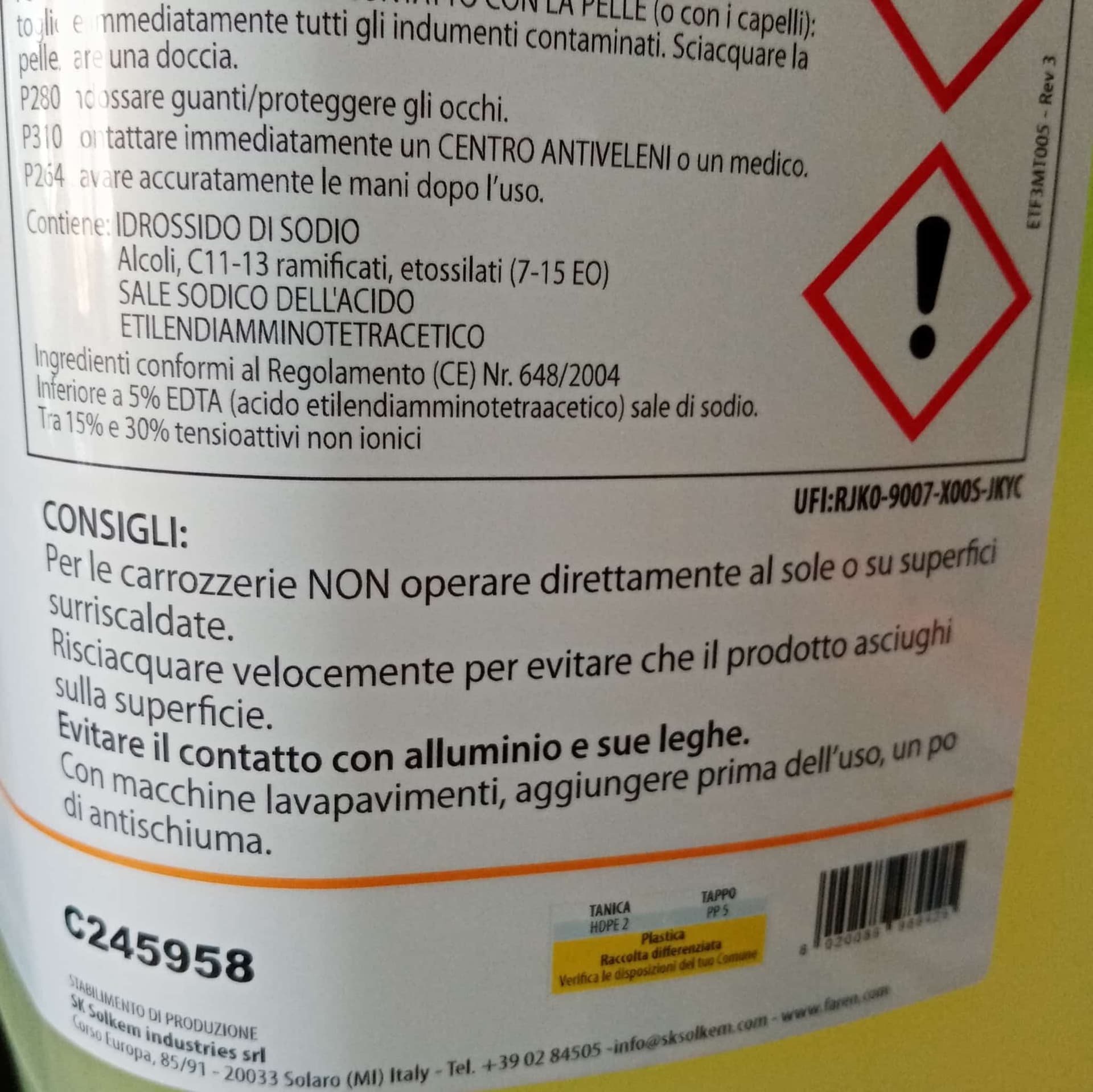 Faren Cleaner BC 5kg sgrassante alcalino bicomponente a schiuma controllata in Detergenti per vernici Aloiserw.com - Altomonte, commercioVirtuoso.it