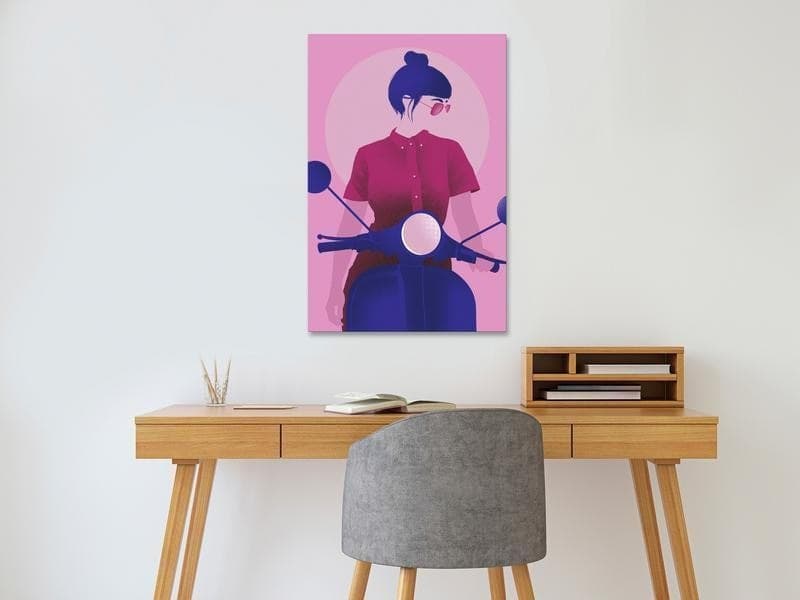 Quadro Girl on Scooter (1 Part) Vertical in  Collezione Casa - Trebisacce, commercioVirtuoso.it