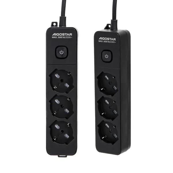 Multipresa nera da 3 posti universali con interruttore cavo da 1,5mt in Multiprese Aloiserw.com - Altomonte, commercioVirtuoso.it