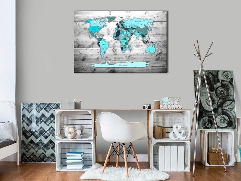 Quadri di sughero Blue Continents [Cork Map] in Mappe Collezione Casa - Trebisacce, commercioVirtuoso.it