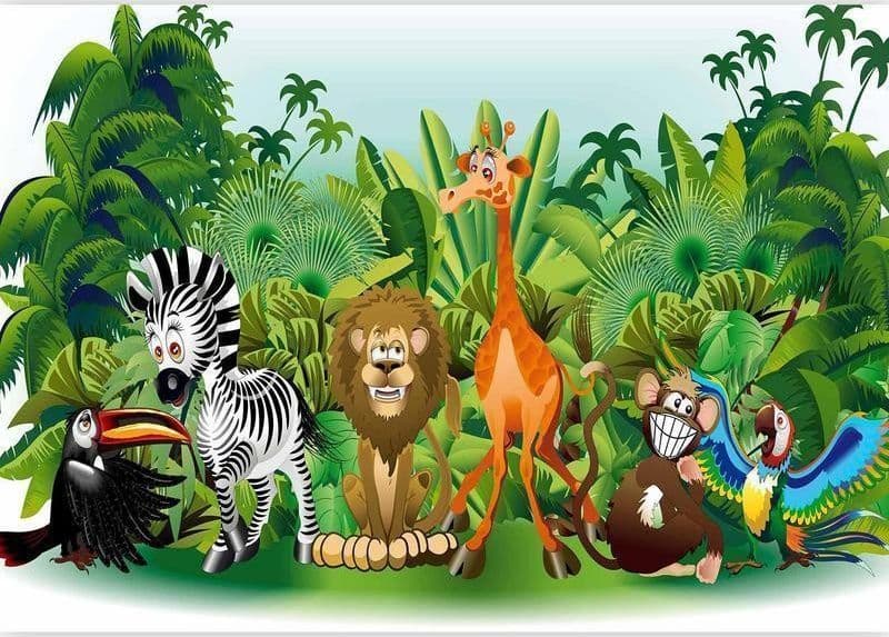 Fotomurale Jungle Animals in Carta da parati Collezione Casa - Trebisacce, commercioVirtuoso.it