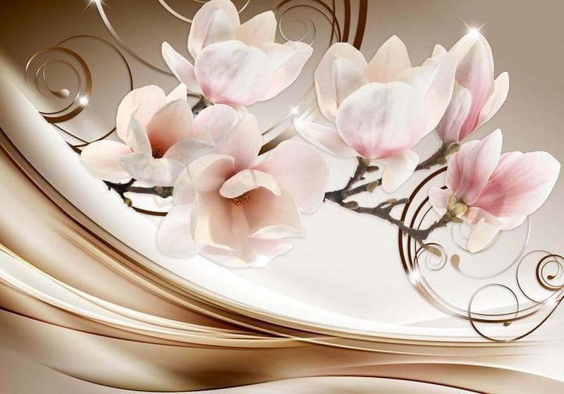 Fotomurale Waves of Magnolia in Carta da parati Collezione Casa - Trebisacce, commercioVirtuoso.it