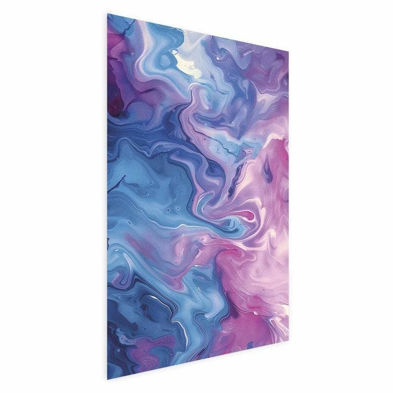 Poster - Night Flows - abstract waves in shades of blue and purple in Poster e stampe Collezione Casa - Trebisacce, commercioVirtuoso.it