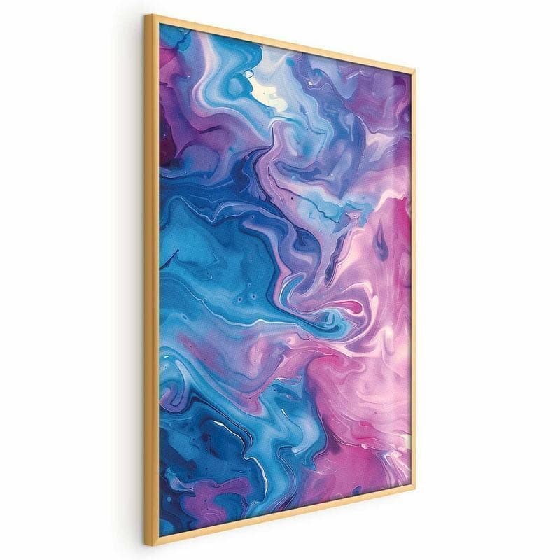 Poster - Night Flows - abstract waves in shades of blue and purple in Poster e stampe Collezione Casa - Trebisacce, commercioVirtuoso.it