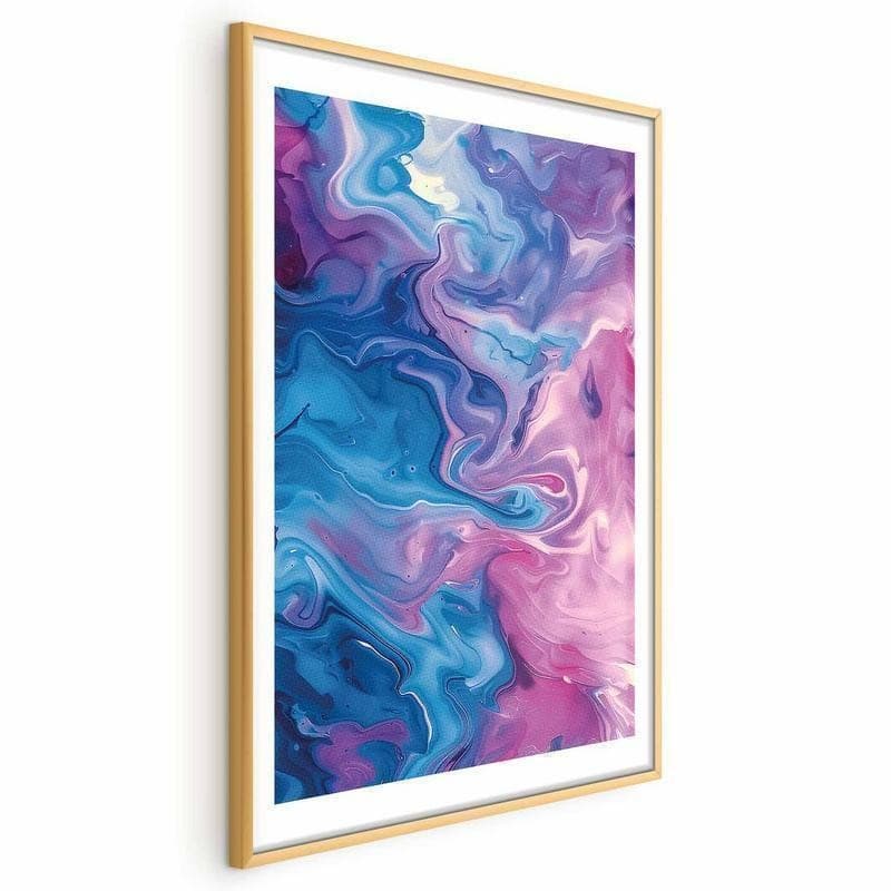 Poster - Night Flows - abstract waves in shades of blue and purple in Poster e stampe Collezione Casa - Trebisacce, commercioVirtuoso.it