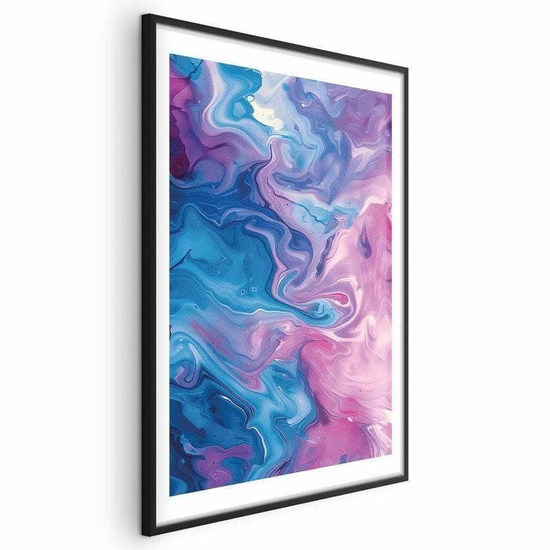 Poster - Night Flows - abstract waves in shades of blue and purple in Poster e stampe Collezione Casa - Trebisacce, commercioVirtuoso.it