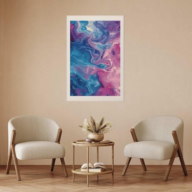 Poster - Night Flows - abstract waves in shades of blue and purple in Poster e stampe Collezione Casa - Trebisacce, commercioVirtuoso.it
