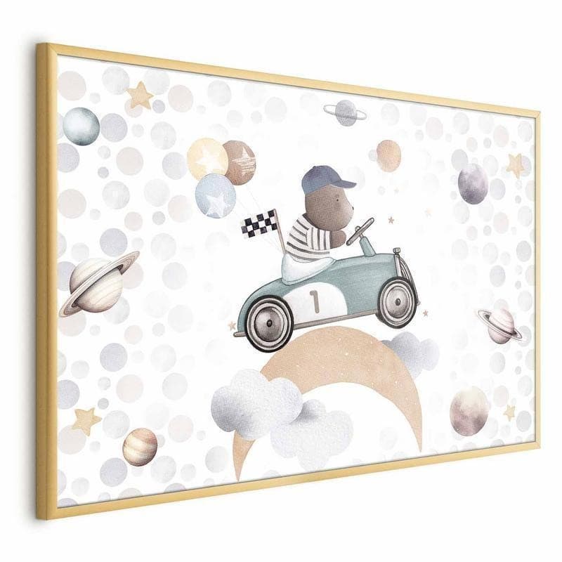 Poster - Bear in a Race Car in Poster e stampe Collezione Casa - Trebisacce, commercioVirtuoso.it