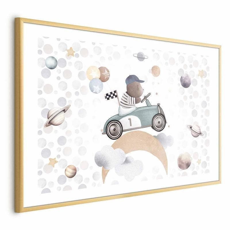 Poster - Bear in a Race Car in Poster e stampe Collezione Casa - Trebisacce, commercioVirtuoso.it