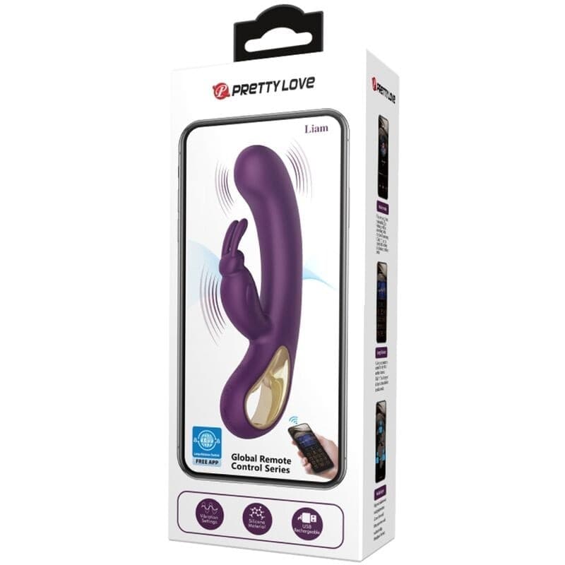 PRETTY LOVE - LIAM VIBRATORE RABBIT E STIMOLATORE DEL PUNTO G VIOLA in Vibratori Rabbit Desideria Shop - Latina, commercioVirtuoso.it