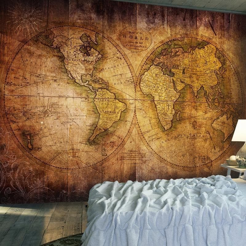 Fotomurale Mondo sulla cartina vecchia in Carta da parati Collezione Casa - Trebisacce, commercioVirtuoso.it