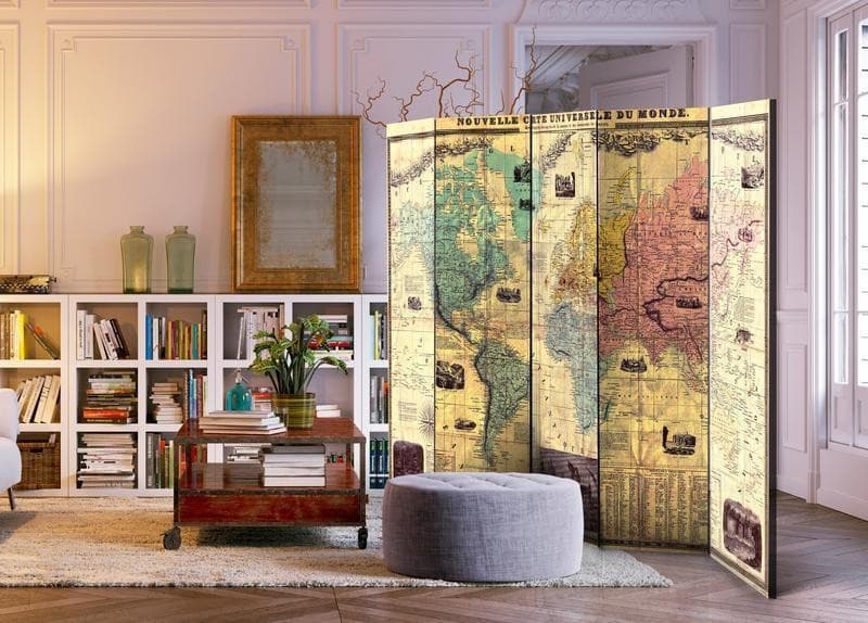 Paravento Nouvelle Carte Du Monde [divisori da interno] in Paraventi Collezione Casa - Trebisacce, commercioVirtuoso.it