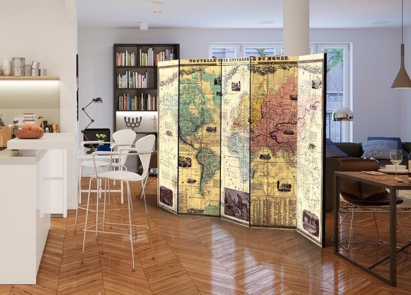 Paravento Nouvelle Carte Du Monde [divisori da interno] in Paraventi Collezione Casa - Trebisacce, commercioVirtuoso.it
