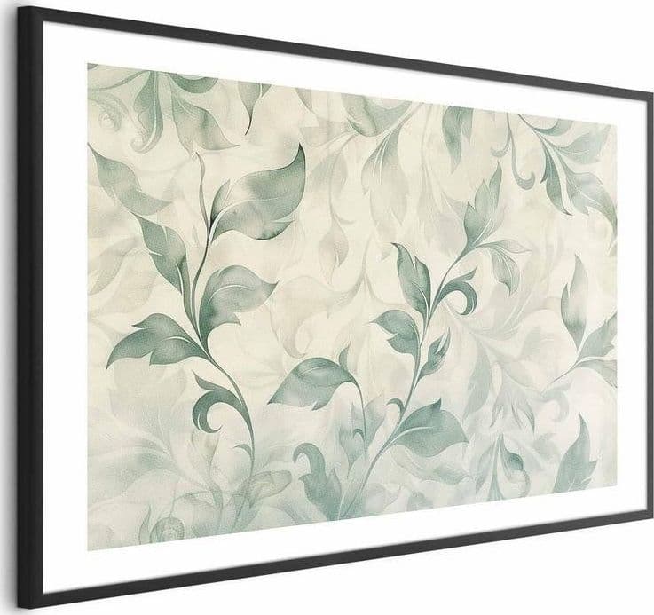 Poster - Watercolor Green-Beige Leaves in Poster e stampe Collezione Casa - Trebisacce, commercioVirtuoso.it
