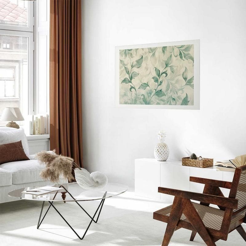Poster - Watercolor Green-Beige Leaves in Poster e stampe Collezione Casa - Trebisacce, commercioVirtuoso.it