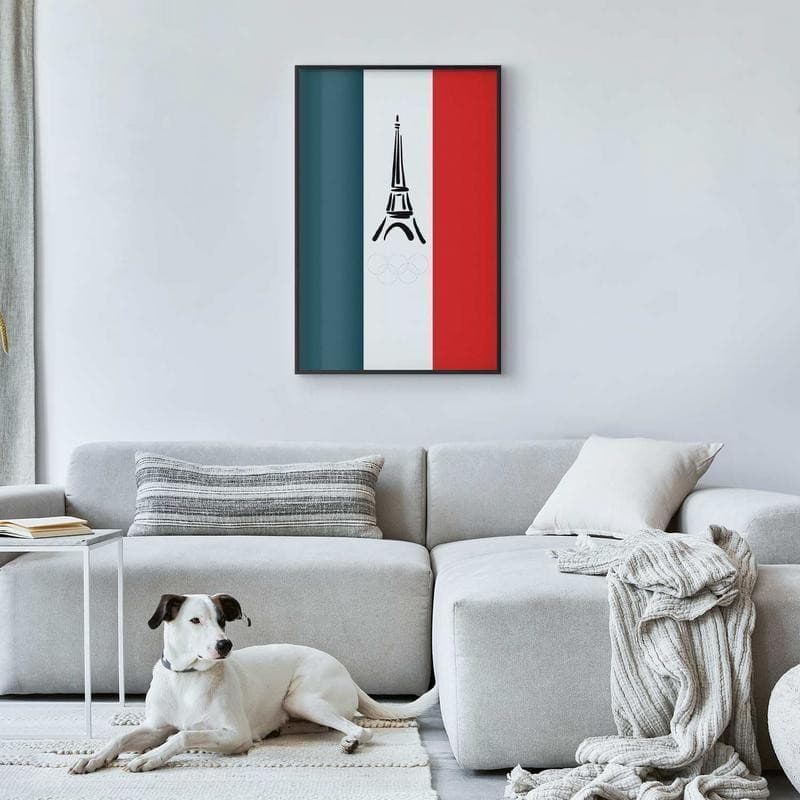 Poster - Graphic Eiffel Tower Against the French Flag in Poster e stampe Collezione Casa - Trebisacce, commercioVirtuoso.it