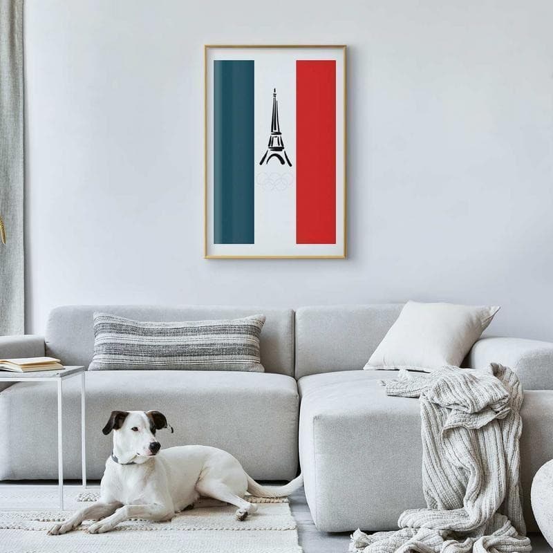 Poster - Graphic Eiffel Tower Against the French Flag in Poster e stampe Collezione Casa - Trebisacce, commercioVirtuoso.it