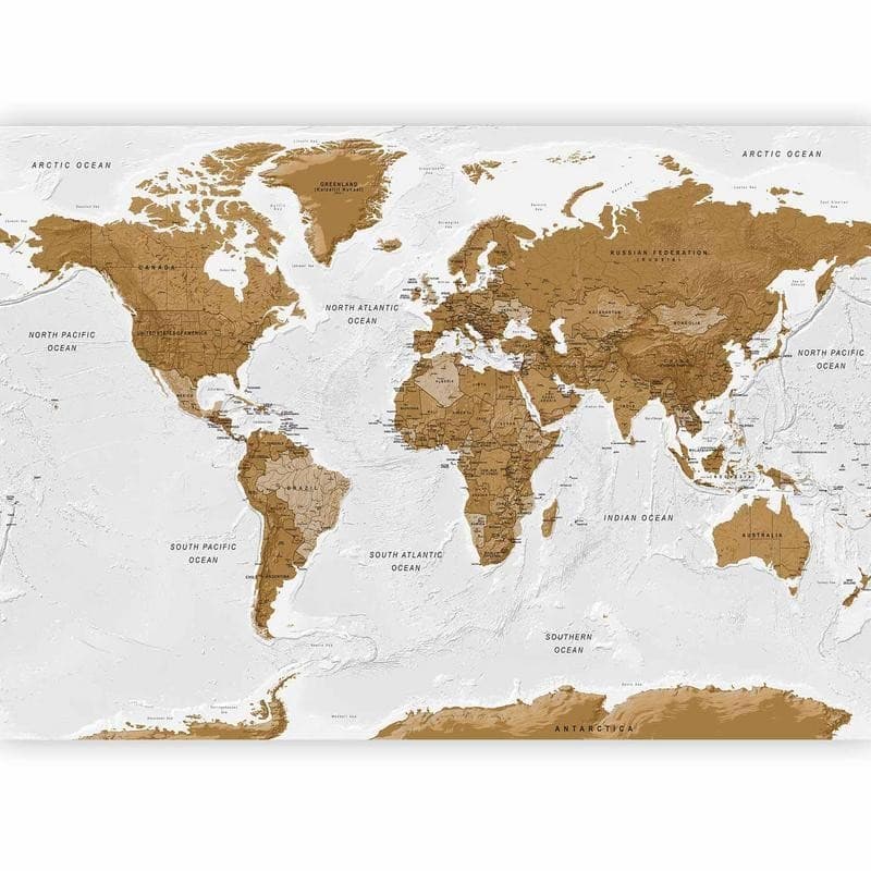Fotomurale adesivo World Map: White Oceans in Carta da parati Collezione Casa - Trebisacce, commercioVirtuoso.it