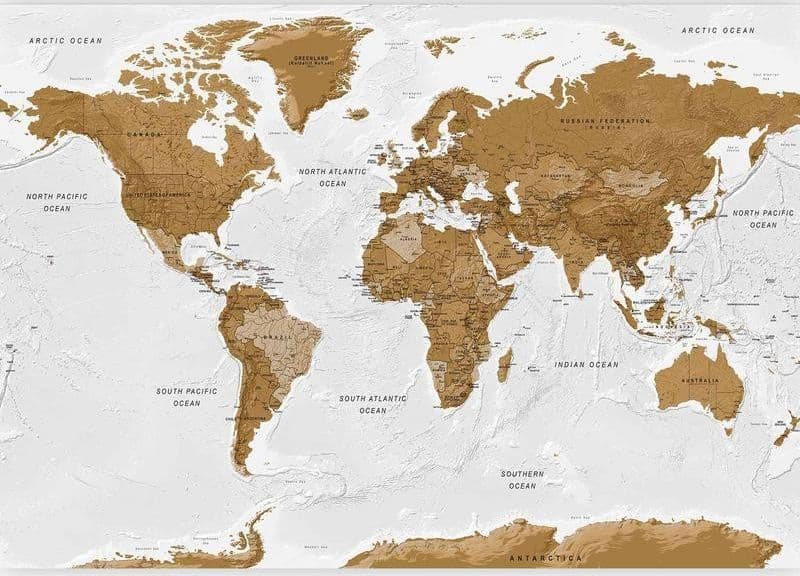 Fotomurale adesivo World Map: White Oceans in Carta da parati Collezione Casa - Trebisacce, commercioVirtuoso.it