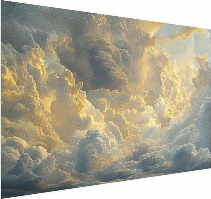 Poster - Last Breath of the Day: Clouds Illuminated by Evening Glow in Poster e stampe Collezione Casa - Trebisacce, commercioVirtuoso.it