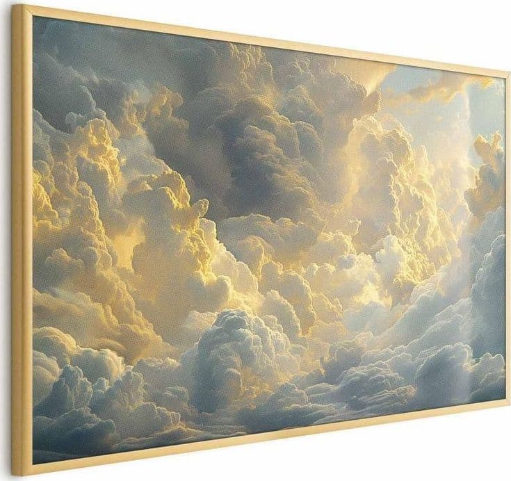Poster - Last Breath of the Day: Clouds Illuminated by Evening Glow in Poster e stampe Collezione Casa - Trebisacce, commercioVirtuoso.it
