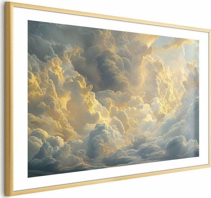 Poster - Last Breath of the Day: Clouds Illuminated by Evening Glow in Poster e stampe Collezione Casa - Trebisacce, commercioVirtuoso.it