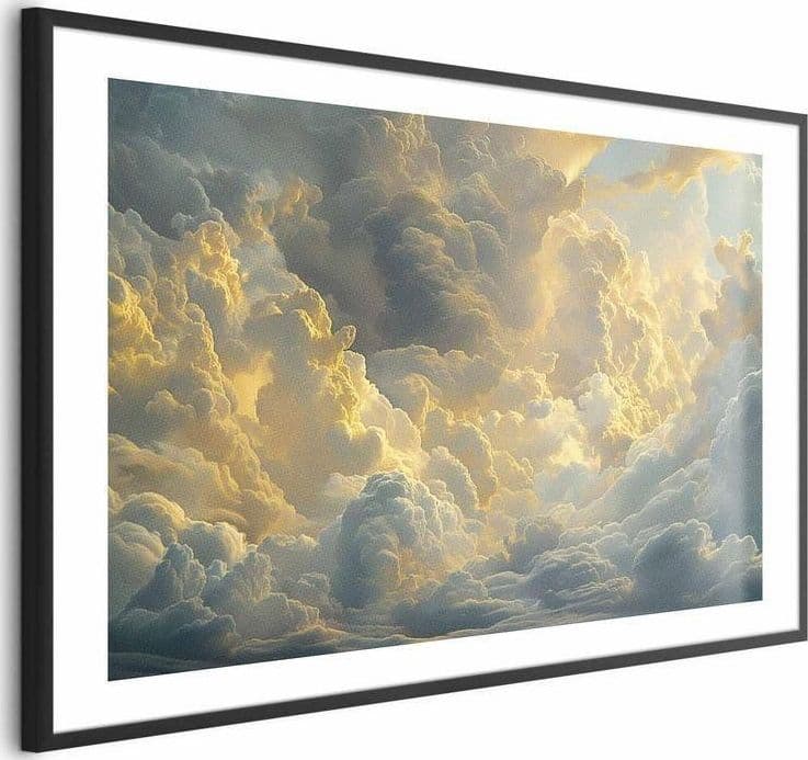 Poster - Last Breath of the Day: Clouds Illuminated by Evening Glow in Poster e stampe Collezione Casa - Trebisacce, commercioVirtuoso.it
