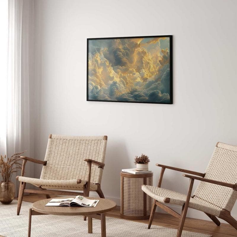 Poster - Last Breath of the Day: Clouds Illuminated by Evening Glow in Poster e stampe Collezione Casa - Trebisacce, commercioVirtuoso.it