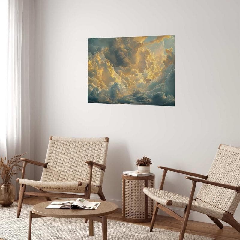 Poster - Last Breath of the Day: Clouds Illuminated by Evening Glow in Poster e stampe Collezione Casa - Trebisacce, commercioVirtuoso.it