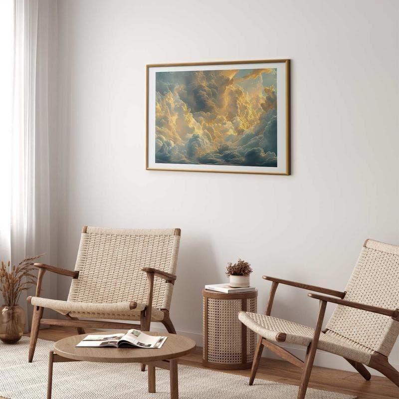 Poster - Last Breath of the Day: Clouds Illuminated by Evening Glow in Poster e stampe Collezione Casa - Trebisacce, commercioVirtuoso.it