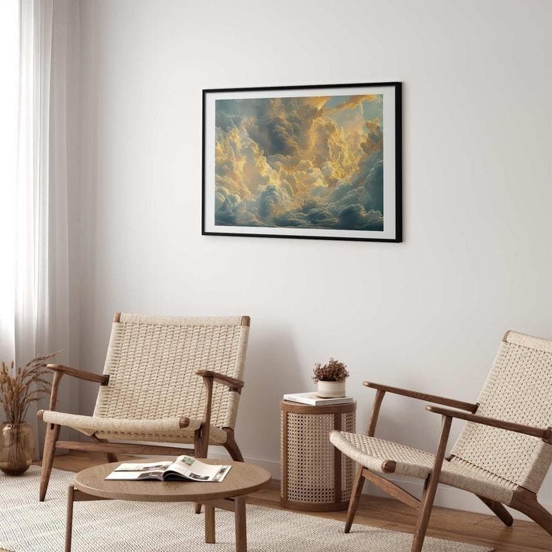 Poster - Last Breath of the Day: Clouds Illuminated by Evening Glow in Poster e stampe Collezione Casa - Trebisacce, commercioVirtuoso.it
