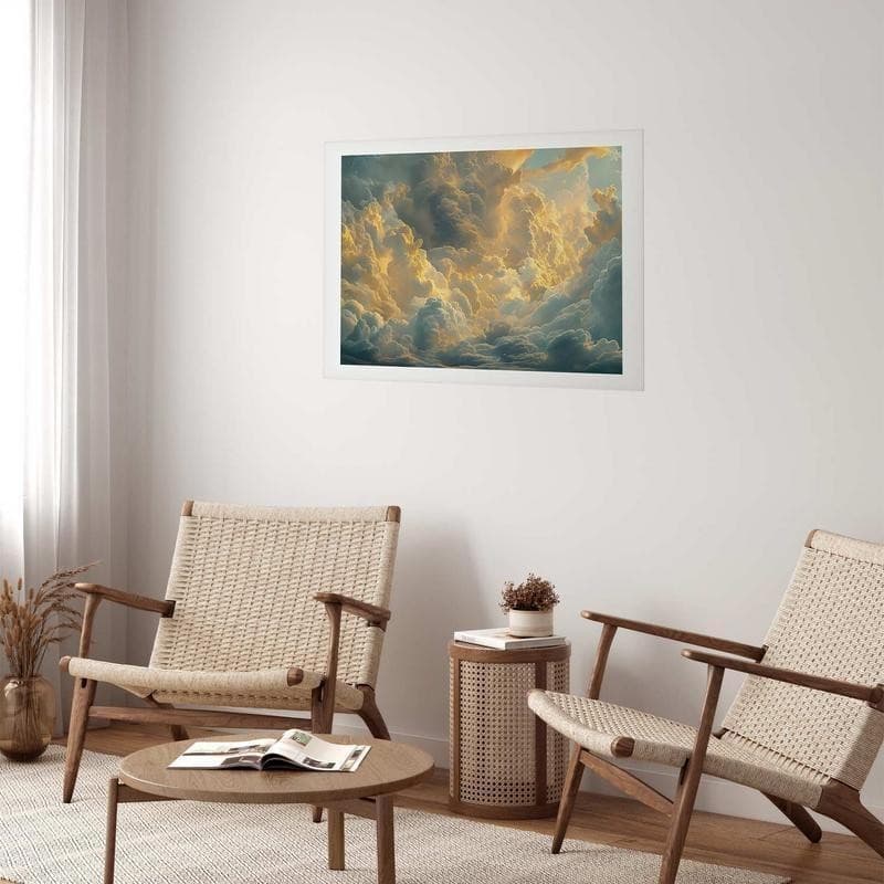 Poster - Last Breath of the Day: Clouds Illuminated by Evening Glow in Poster e stampe Collezione Casa - Trebisacce, commercioVirtuoso.it