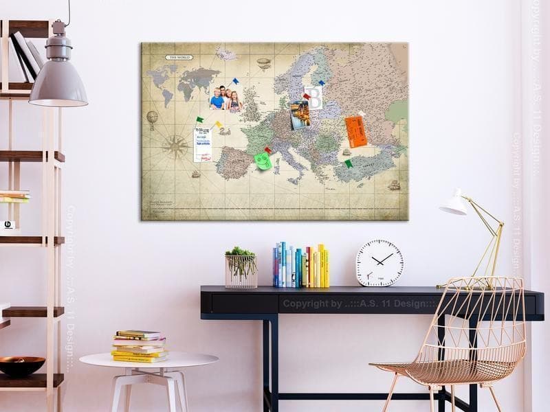 Quadro Map of Europe (1 Part) Wide in Poster e stampe Collezione Casa - Trebisacce, commercioVirtuoso.it
