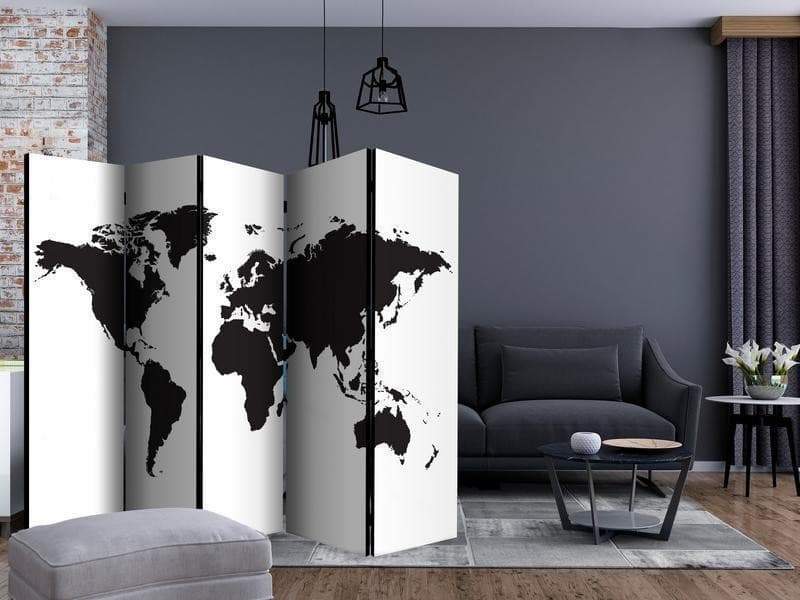 Paravento Black & White World II [Room Dividers] in Paraventi Collezione Casa - Trebisacce, commercioVirtuoso.it