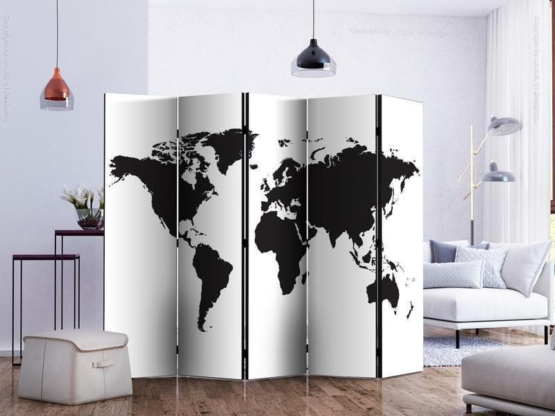 Paravento Black & White World II [Room Dividers] in Paraventi Collezione Casa - Trebisacce, commercioVirtuoso.it