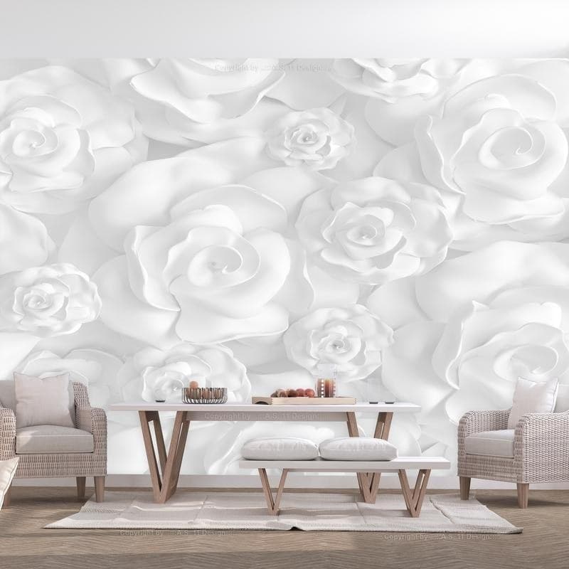 Fotomurale Plaster Flowers in Carta da parati Collezione Casa - Trebisacce, commercioVirtuoso.it
