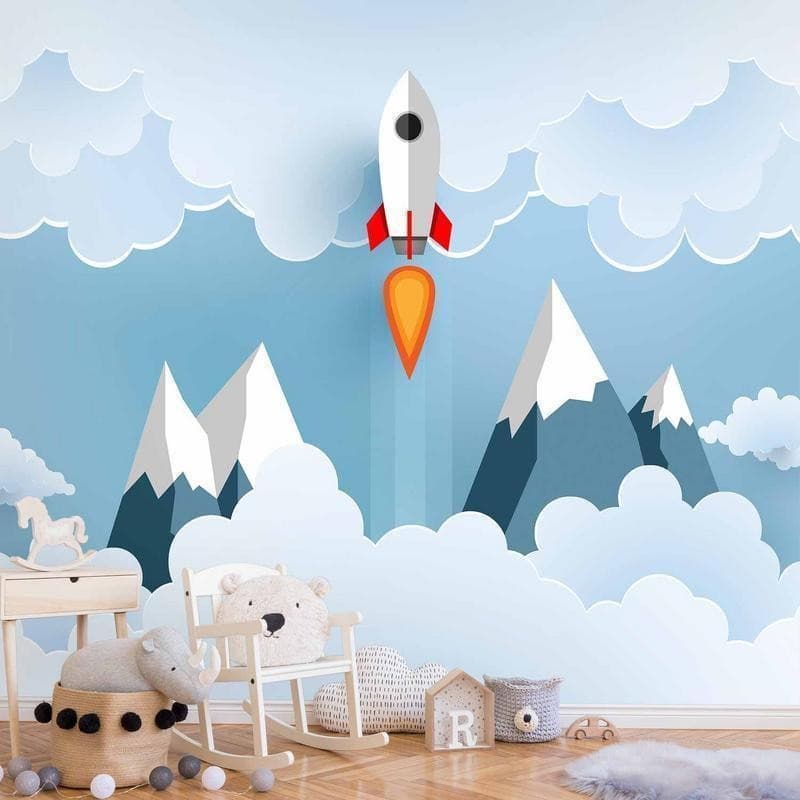 Fotomurale Rocket in the Clouds in Carta da parati Collezione Casa - Trebisacce, commercioVirtuoso.it
