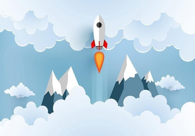 Fotomurale Rocket in the Clouds in Carta da parati Collezione Casa - Trebisacce, commercioVirtuoso.it