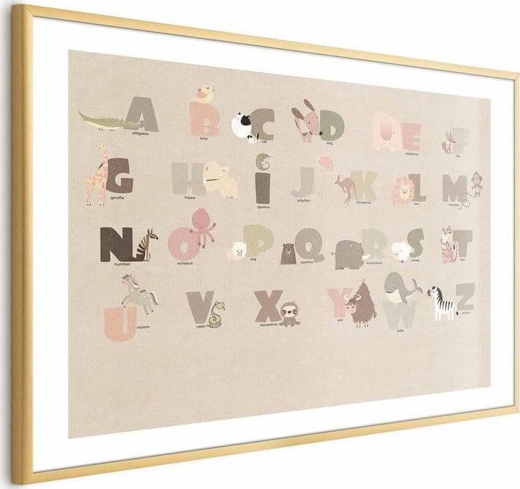 Poster - Beige Alphabet in Poster e stampe Collezione Casa - Trebisacce, commercioVirtuoso.it