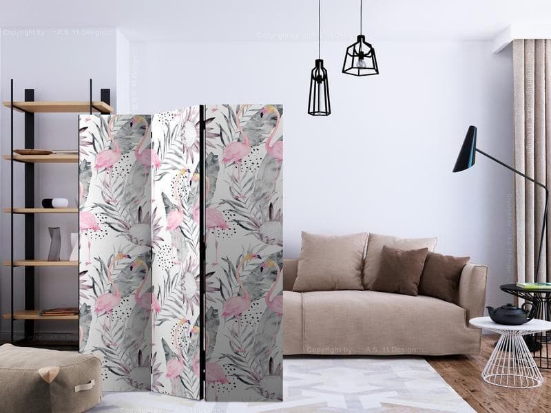 Paravento Flamingos and Twigs [divisori da interno] in Paraventi Collezione Casa - Trebisacce, commercioVirtuoso.it