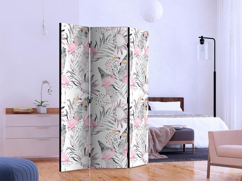 Paravento Flamingos and Twigs [divisori da interno] in Paraventi Collezione Casa - Trebisacce, commercioVirtuoso.it