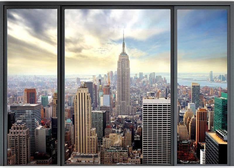 Fotomurale Città dietro un vetro in Carta da parati Collezione Casa - Trebisacce, commercioVirtuoso.it