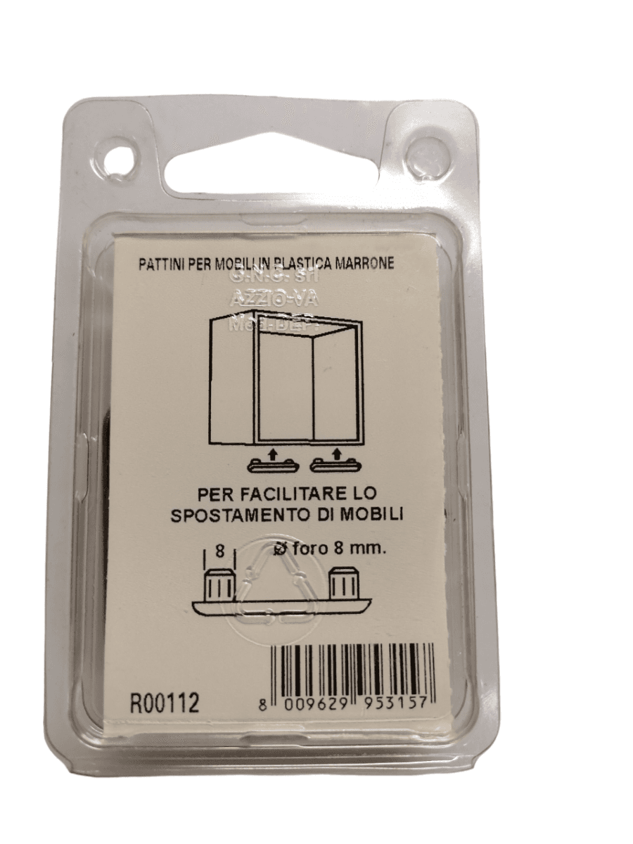 MOBILA - 8 PATTINI PER MOBILI IN PLASTICA MARRONE DIAM.8MM in Feltrini per mobili Stockdoc - Terni, commercioVirtuoso.it