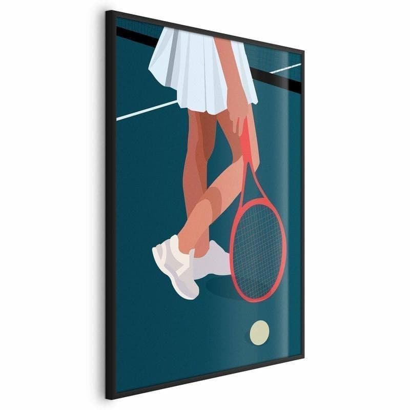Poster - Tennis Player with a Red Racket on the Court - Illustration in Poster e stampe Collezione Casa - Trebisacce, commercioVirtuoso.it