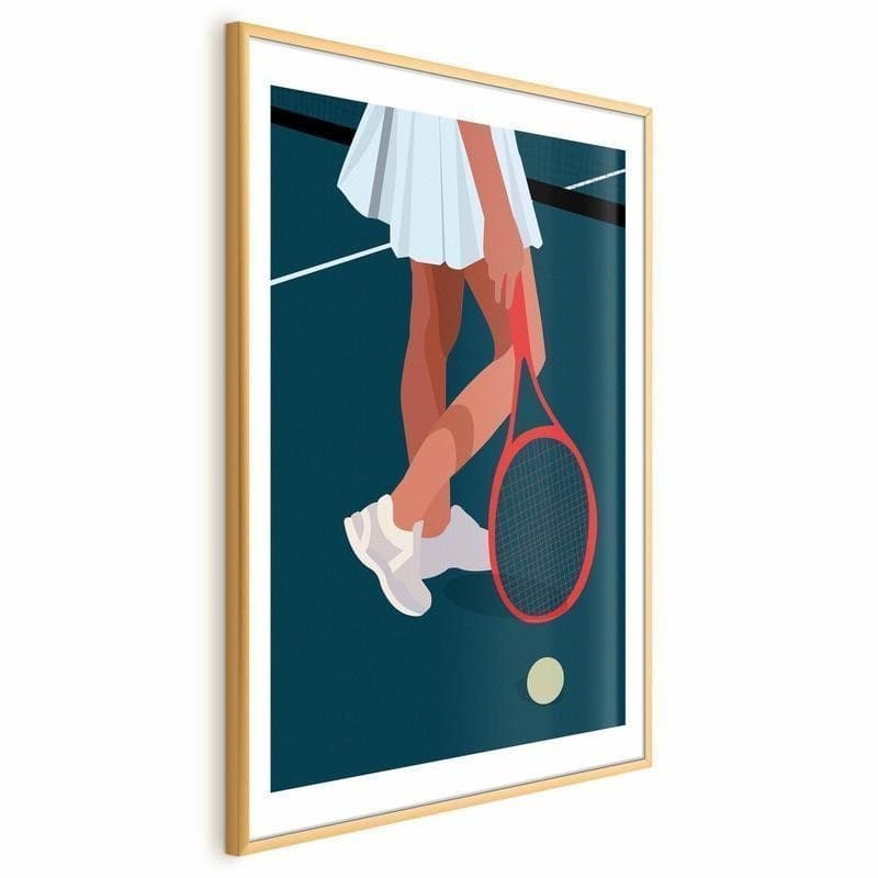 Poster - Tennis Player with a Red Racket on the Court - Illustration in Poster e stampe Collezione Casa - Trebisacce, commercioVirtuoso.it