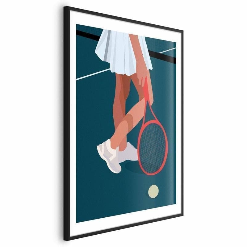 Poster - Tennis Player with a Red Racket on the Court - Illustration in Poster e stampe Collezione Casa - Trebisacce, commercioVirtuoso.it