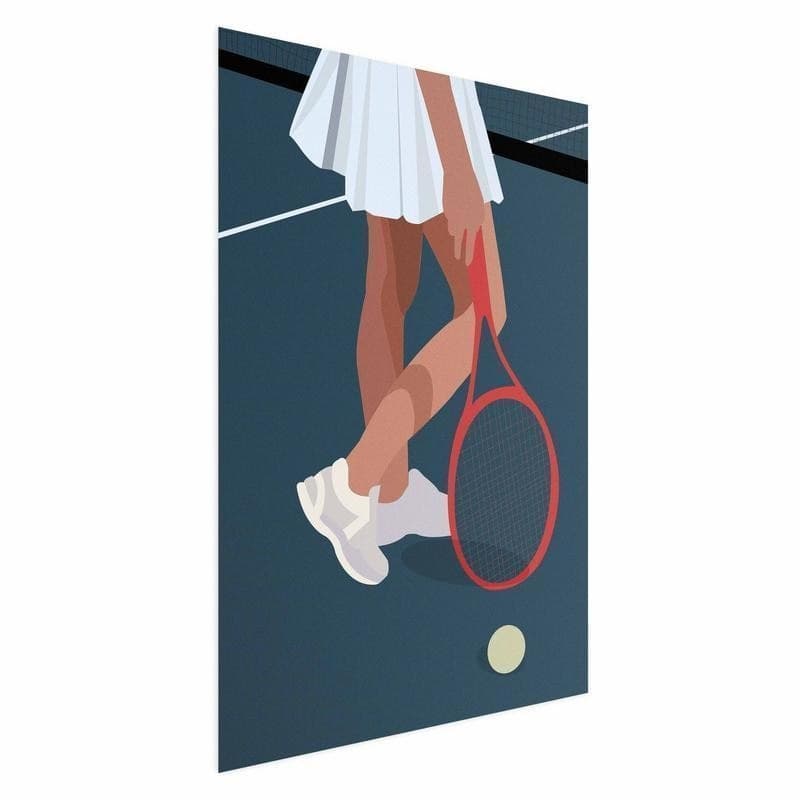 Poster - Tennis Player with a Red Racket on the Court - Illustration in Poster e stampe Collezione Casa - Trebisacce, commercioVirtuoso.it