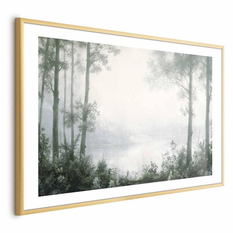 Poster - Forest and Pond in Patinated Green in Poster e stampe Collezione Casa - Trebisacce, commercioVirtuoso.it